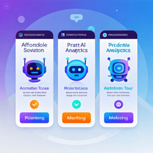 Comparison chart of affordable AI solutions for small businesses.