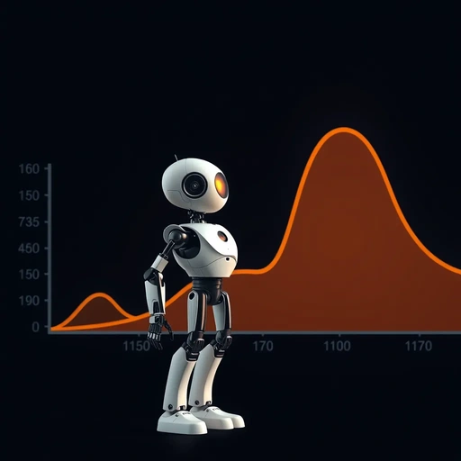 A robot and a learning curve in the background, representing the ability of Scikit-learn to learn and improve